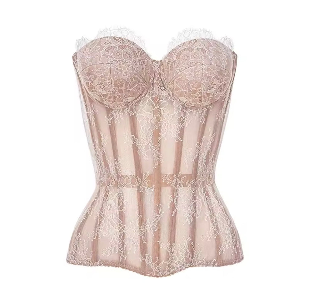 Lace Corset Bustier Top (Boned)